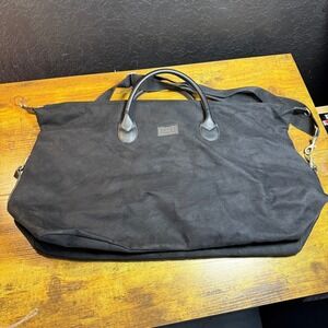 BLACK Kenneth Cole Reaction‎ Black Canvas Travel Duffel Bag Carry On Shoulder